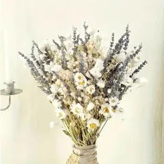 Lavender Dried Flowers Bouquet Domestic Ornaments - White - View 1