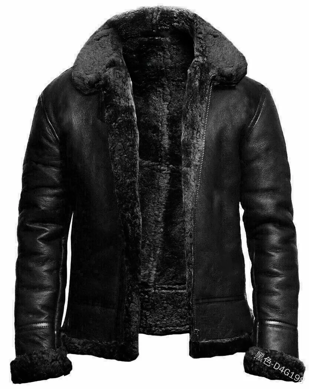 Men's Leather-fur One-piece Lapel Winter Cold-proof Leather Jacke