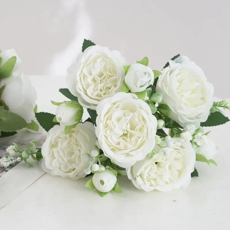 Peony Rose Home Decoration Wedding Hand Holding - White