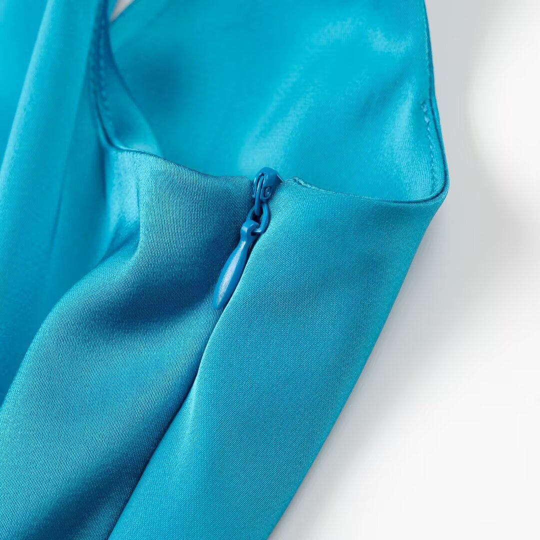Women's French Fashion Personalized Silk Satin Dress