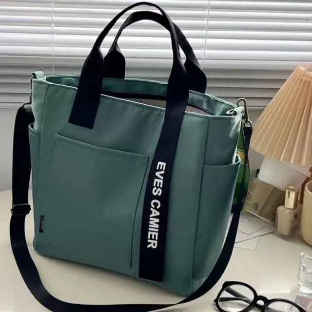 Simple All match Waterproof Stylish Tote Canvas Handbag Green - Shop at LoveMi