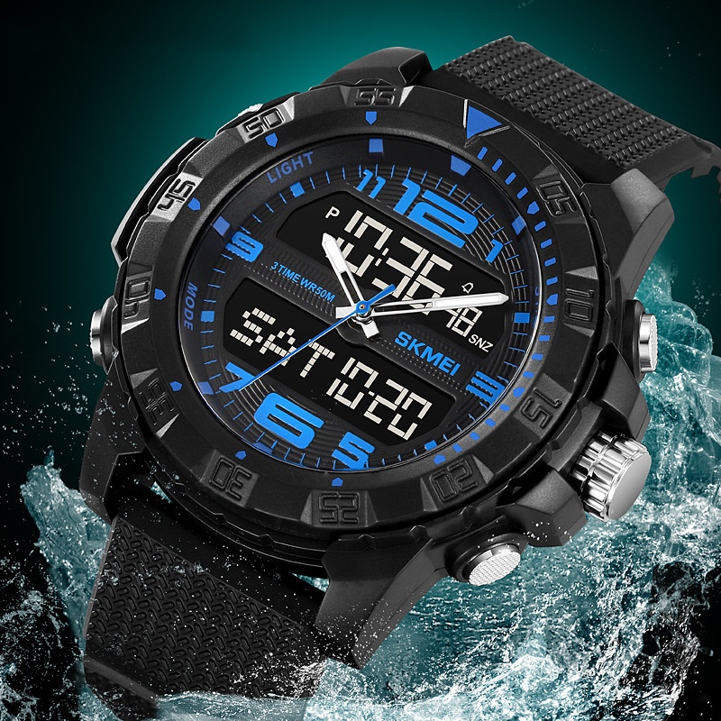 Dual Display Multifunctional Waterproof Electronic Watch Outdoor Sports