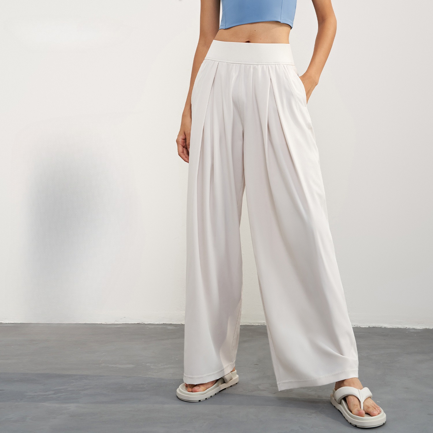 High Waist Loose Quick-drying Fitness Wide Leg Straight Pants