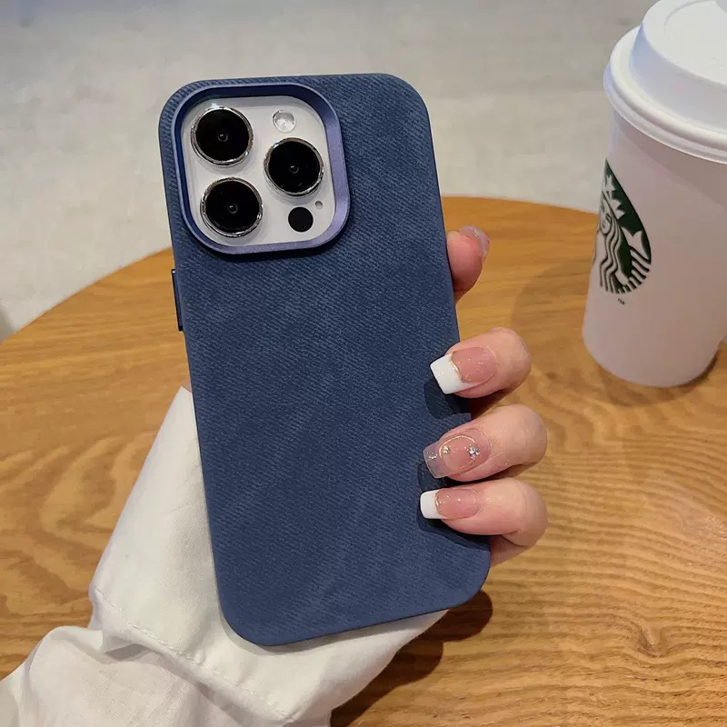 Leather Anti Drop Flannel Phone Case