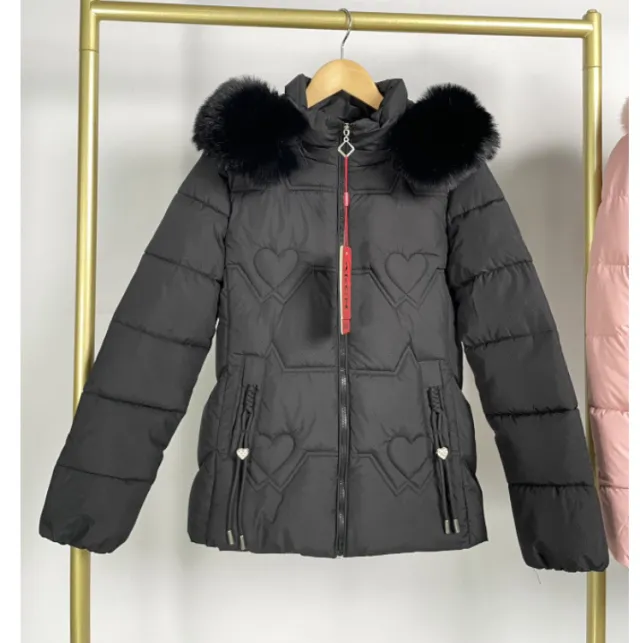 Fur Collar Fashionable Warm Jacket Women Black - Shop at LoveMi