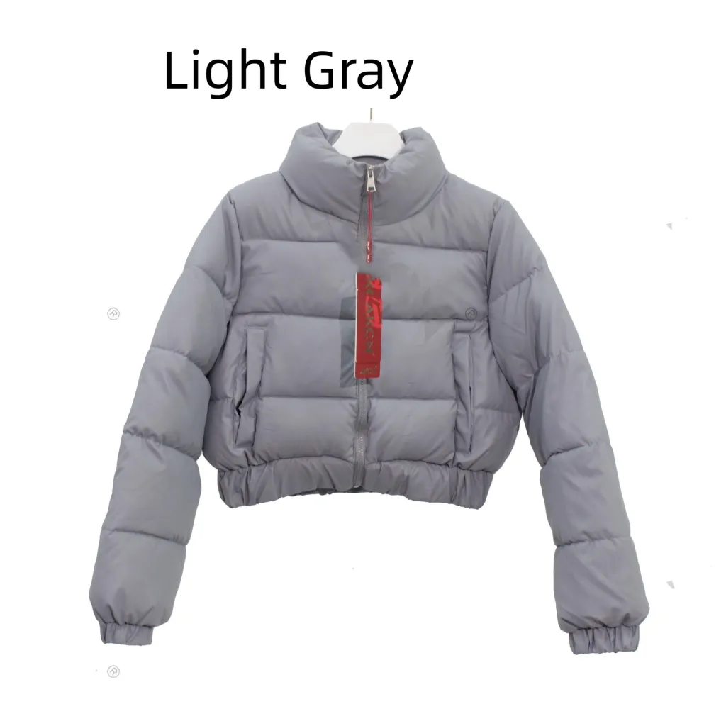 Autumn And Winter Stand-up Collar Downcotton-padded Jacket - Tan