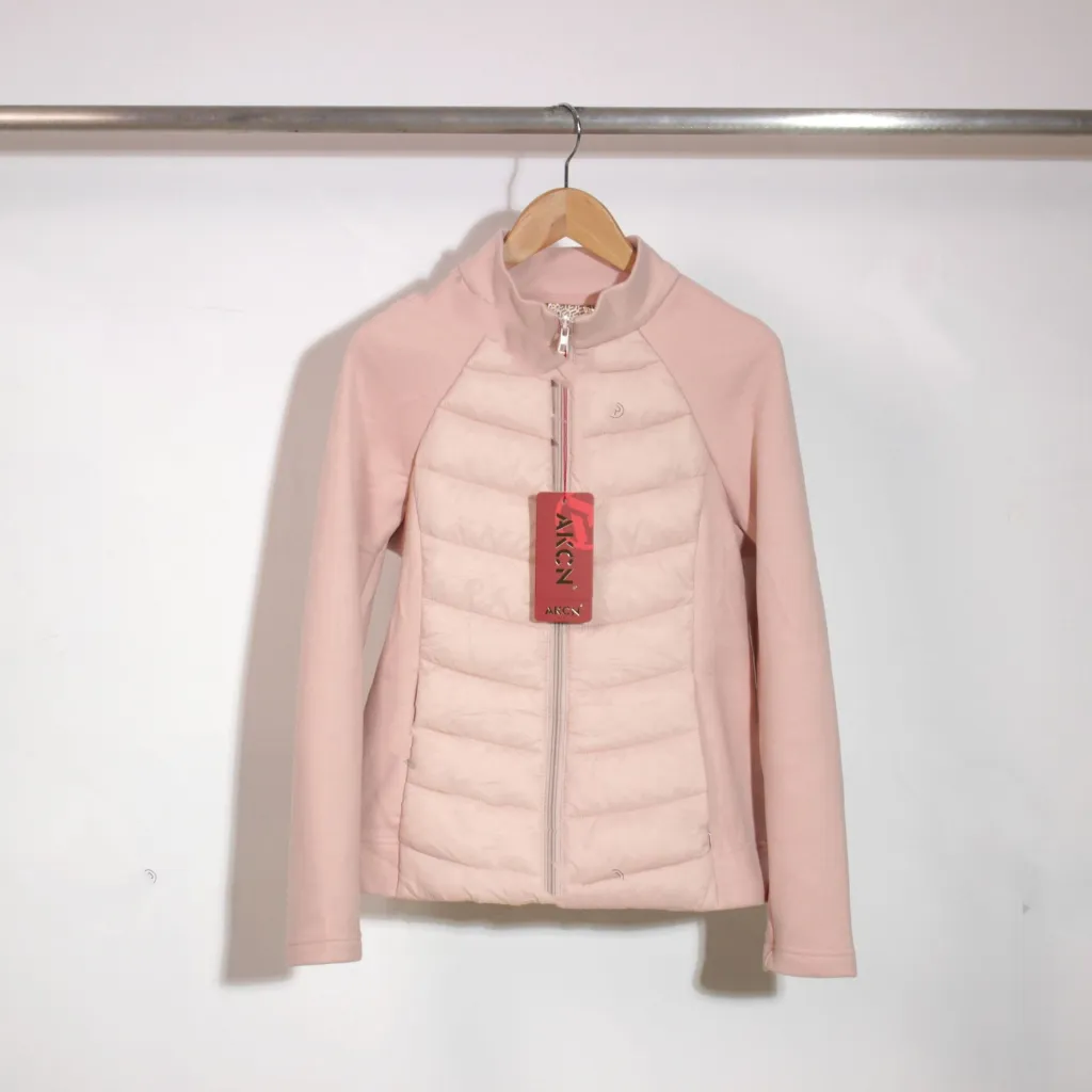 Plus Size Open Button Lightweight Down Coat - Pink