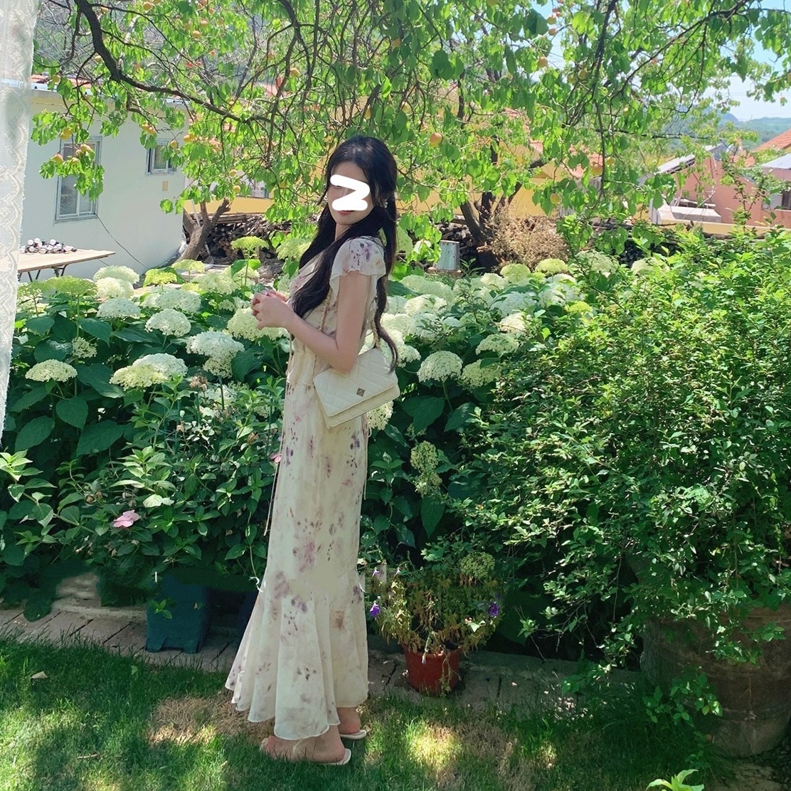 Blooming Japanese Style Atmosphere Flying Sleeve Fishtail Fairy Gentle Dress