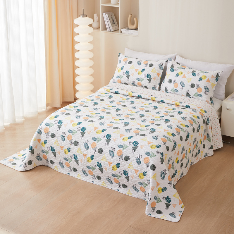 Cotton Twill Bedspread Quilted Bed Sheets Three Piece Set