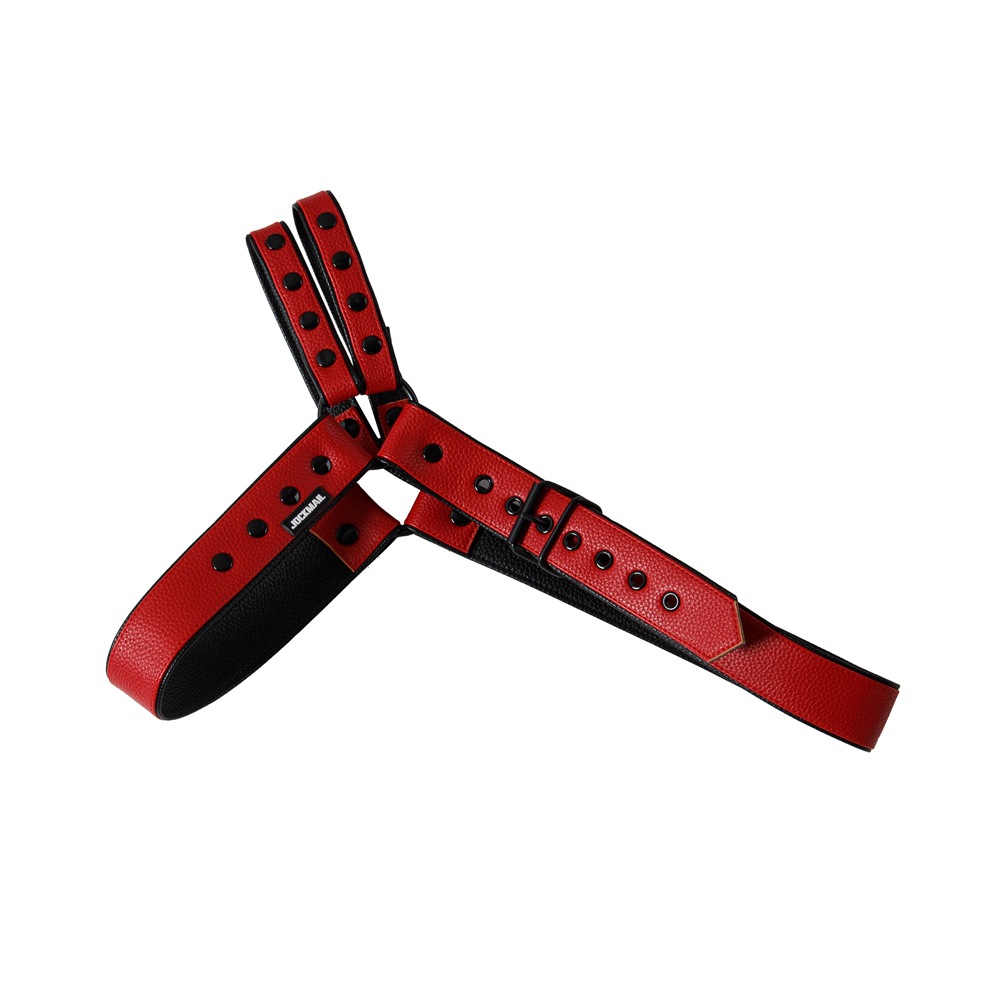 Men's Shoulder Strap Chest Strap Two Layers Synthetic Leather Detachable Red - Shop at LoveMi