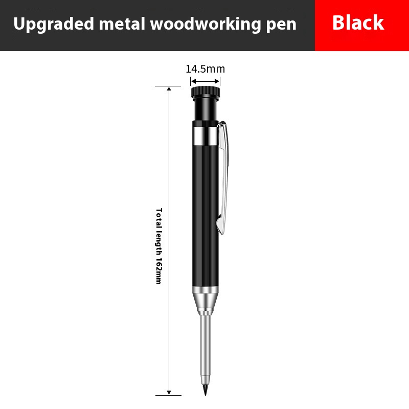 2 8mm Metal Long Head Deep Hole Carpenter's Pencil