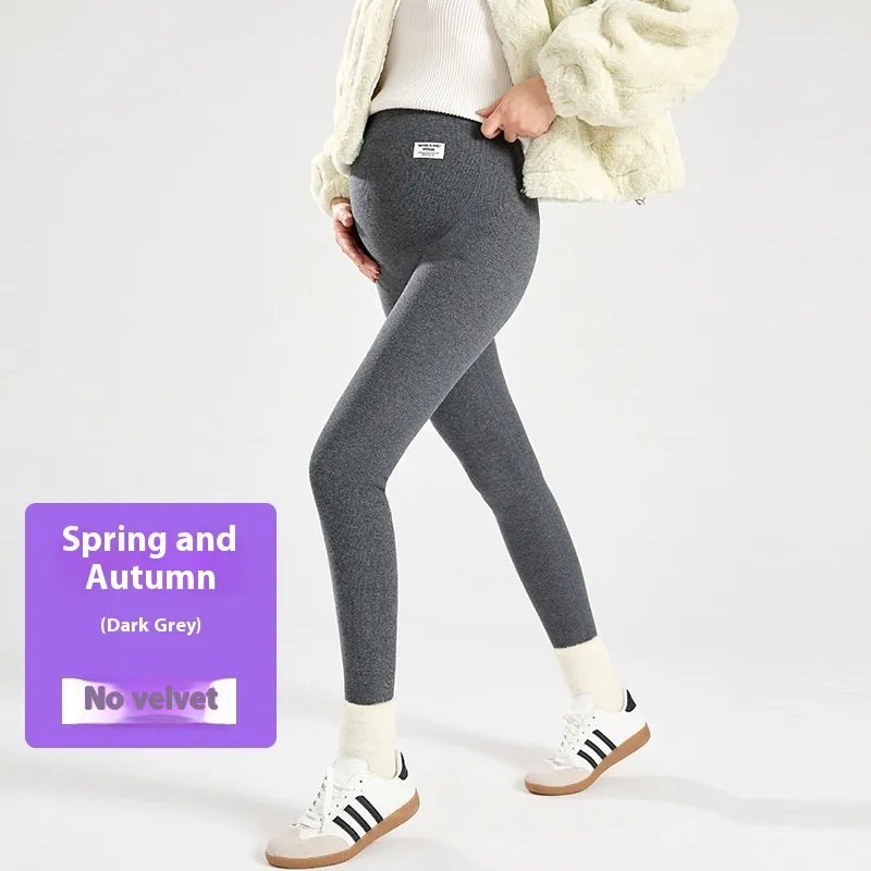 Pregnant Leggings Outer Wear Pregnant Women's Pants - Dark Gray