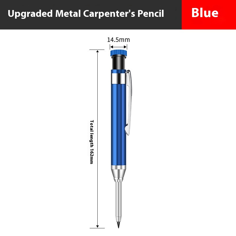 2 8mm Metal Long Head Deep Hole Carpenter's Pencil