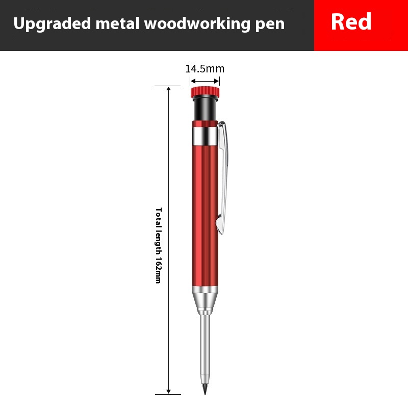 2 8mm Metal Long Head Deep Hole Carpenter's Pencil
