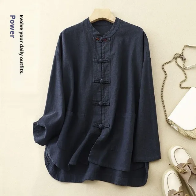 New Loose Ramie For Women Navy Blue Selected Models - Shop at LoveMi