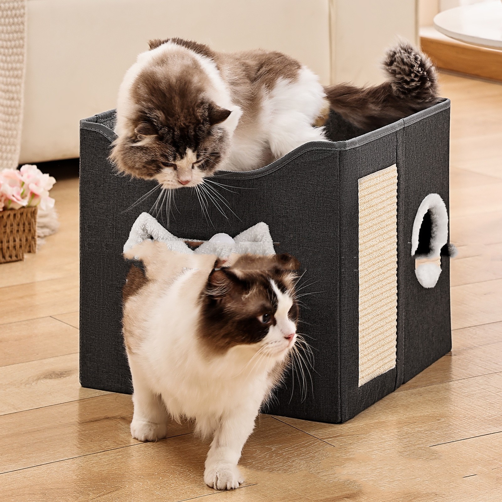 Double-layer Pointed Ear Pet Bed Indoor Foldable