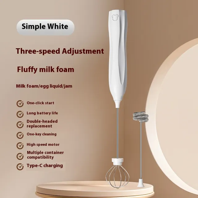 Fashion Personalized Mini Mixer Milk Frother White - Shop at LoveMi