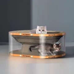 Cat Scratch Board Cat Nest Tunnel Toy - Transparent - View 1