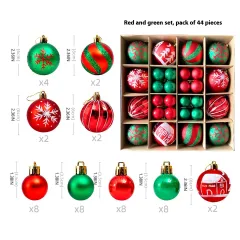 Christmas Decoration Pendant Electroplating Ball Plastic Ball Special-shaped Painted Gift - 616 13 Red And Green - View 1