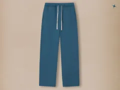 Pure Color All-matching Velvet Padded Loose Casual Pants - Peacock Blue - View 1
