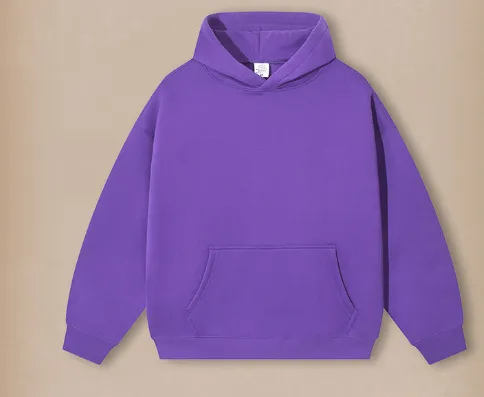 Pure Color All matching Velvet Padded Loose Hooded Sweater Purple - Shop at LoveMi