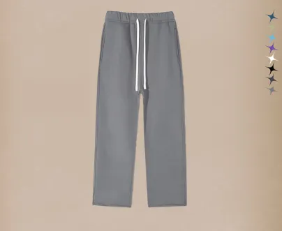 Pure Color All matching Velvet Padded Loose Casual Pants Medium Gray - Shop at LoveMi