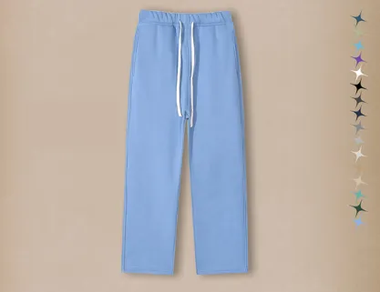 Pure Color All matching Velvet Padded Loose Casual Pants Medium Blue - Shop at LoveMi