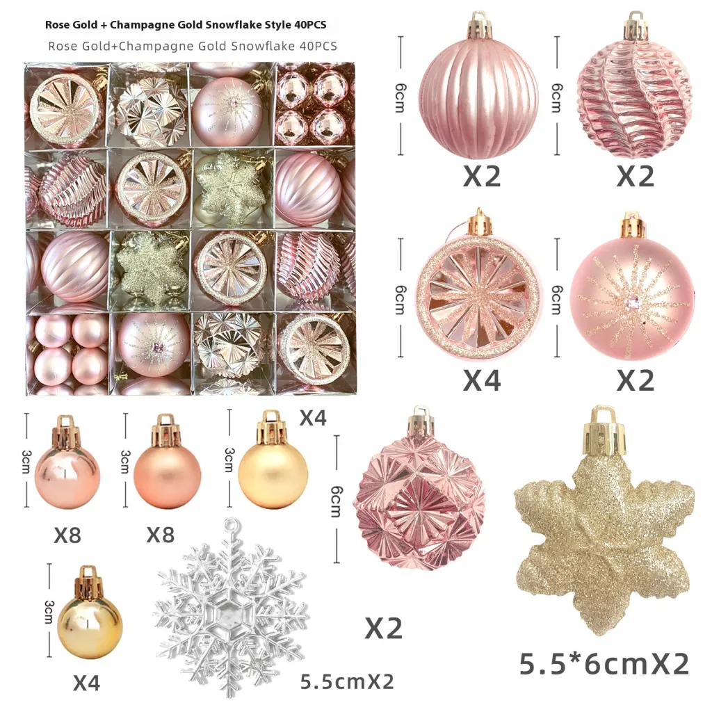 Christmas Decoration Pendant Electroplating Ball Plastic Ball Special-shaped Painted Gift - New Mjxk 10