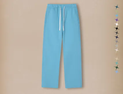 Pure Color All matching Velvet Padded Loose Casual Pants Lake Blue - Shop at LoveMi