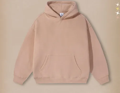 Pure Colour All-matching Velvet Padded Loose Hooded Sweater - Lotus Root Starch