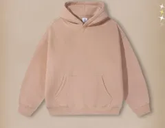 Pure Color All-matching Velvet Padded Loose Hooded Sweater - Lotus Root Starch - View 1