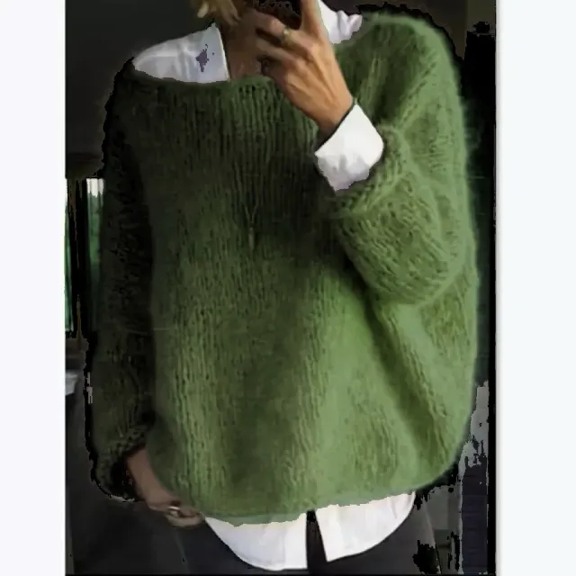 Women's Autumn And Winter Knitting Top Sweater Military Green - Shop at LoveMi