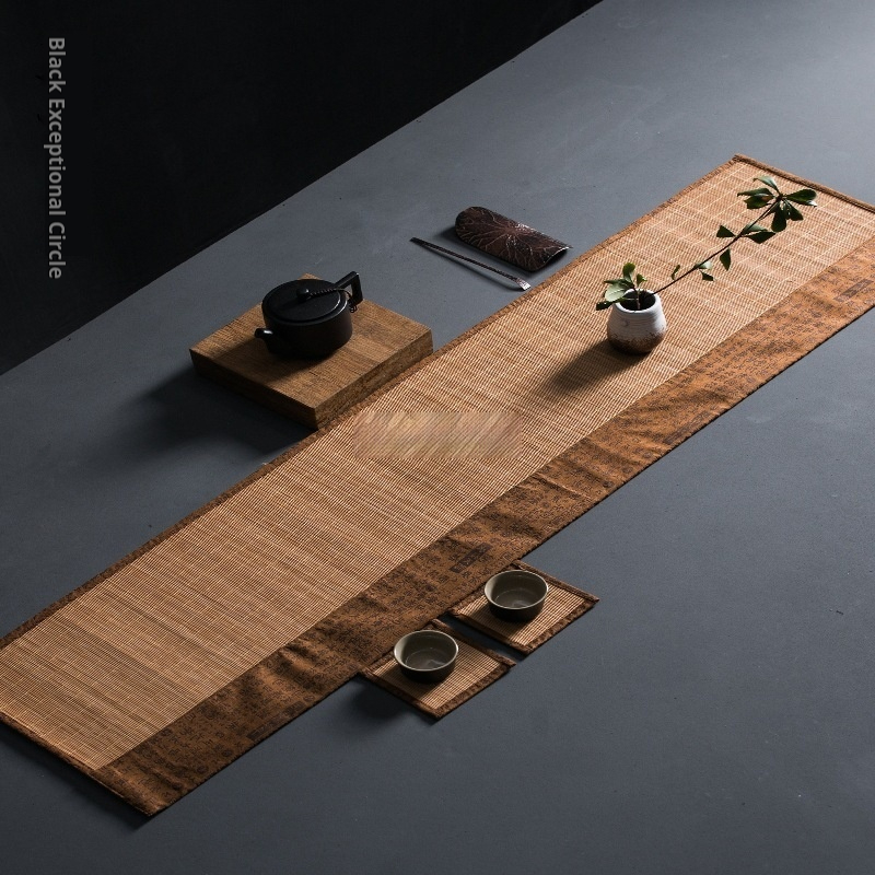 Tea Mat Linen Zen Table Flag Fabric