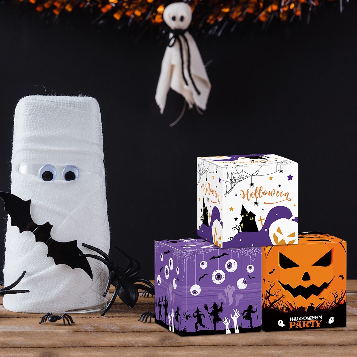 Halloween Decoration Props Candy Snack Packaging Three-dimensional Paper Box