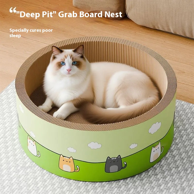 Super Large Deepening Round Scratch Board Wear-resistant Cat Integrated