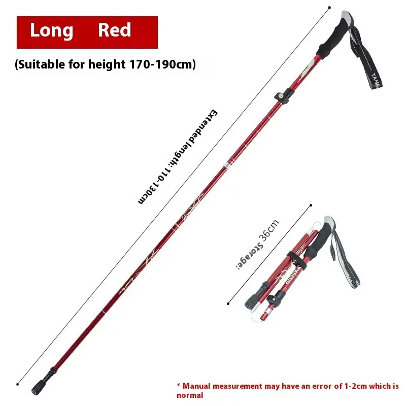 Alloy Foldable And Portable Telescopic Hand Hiking Alpenstock