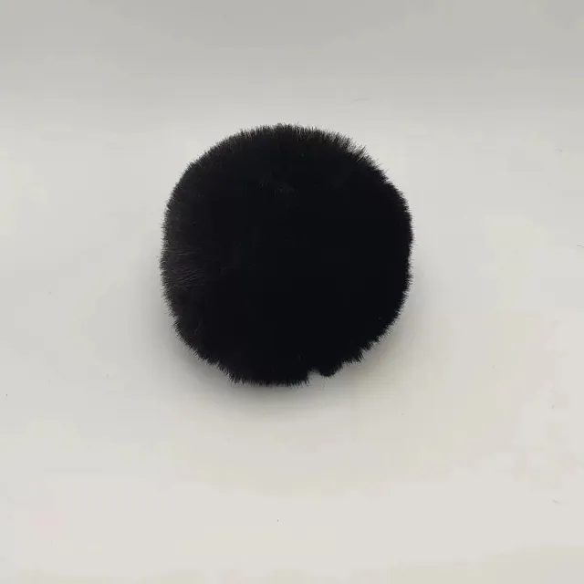 Rex Rabbit Hairy Ball Pendant Black - Shop at LoveMi