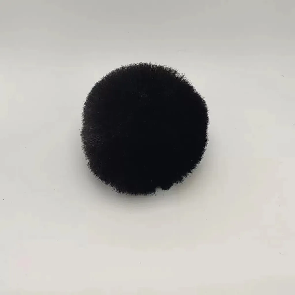 Rex Rabbit Hairy Ball Pendant - Black