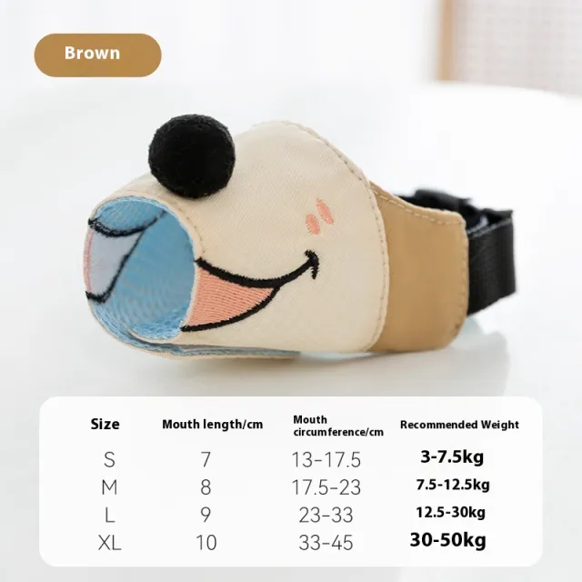 Dog Mouth Cover Muzzles Anti bite Products Ollie Brown Bear - Shop at LoveMi