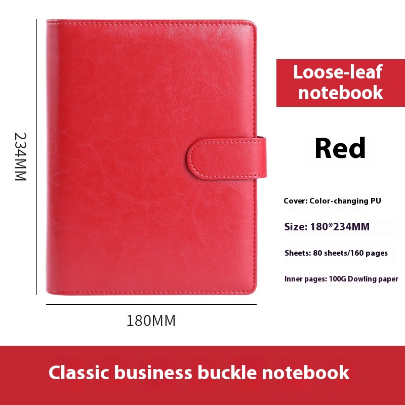 A5 Buckle Business Loose Spiral Notebook 5