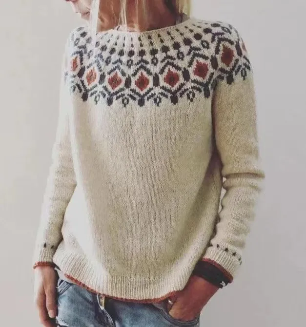 New Round Neck Multicolor Loose Fashion Pullover Sweater Mywy015 - Shop at LoveMi