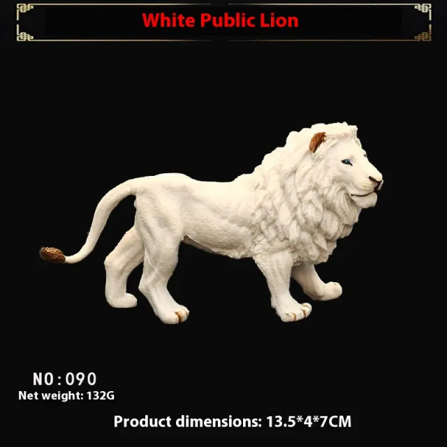 Solid Simulation Wild Animal Model Toys Ornaments White Lion 090 - Shop at LoveMi
