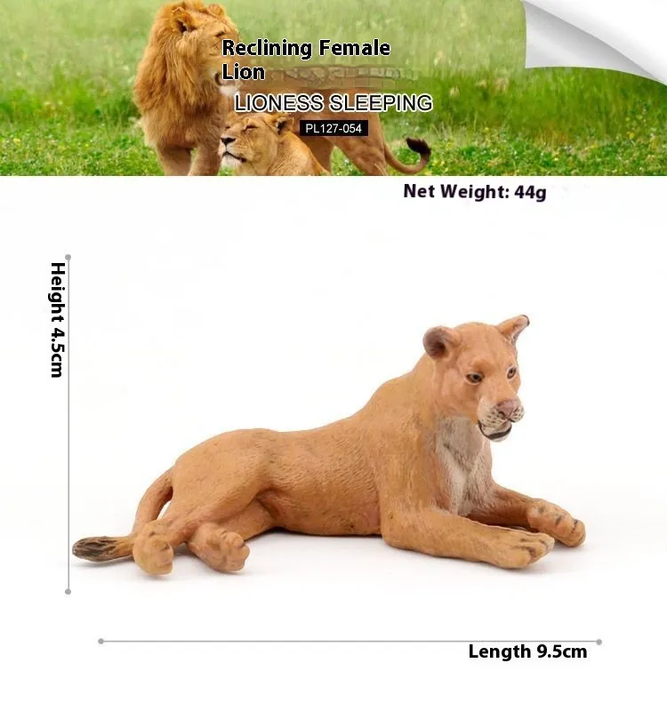 Simulation Wild Animal Model Solid Plastic Decoration Children's Toy Cognition - Lying Lion