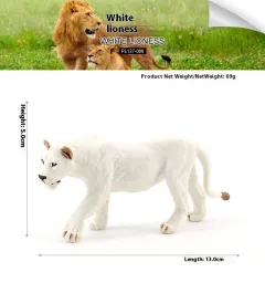 Simulation Wild Animal Model Solid Plastic Decoration Children's Toy Cognition - White Lioness - View 1