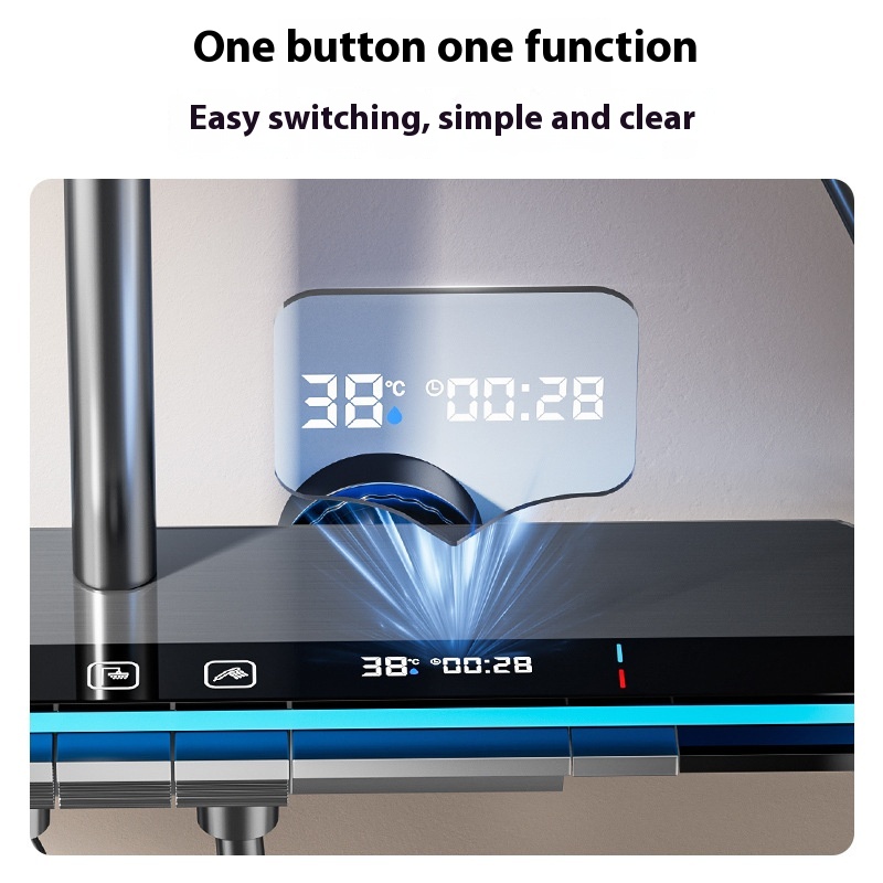 Piano Keys Ambience Light Digital Display Supercharged Shower