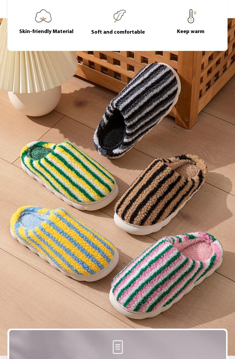 Pantuflas de algodón antideslizantes y cálidas con plataforma.