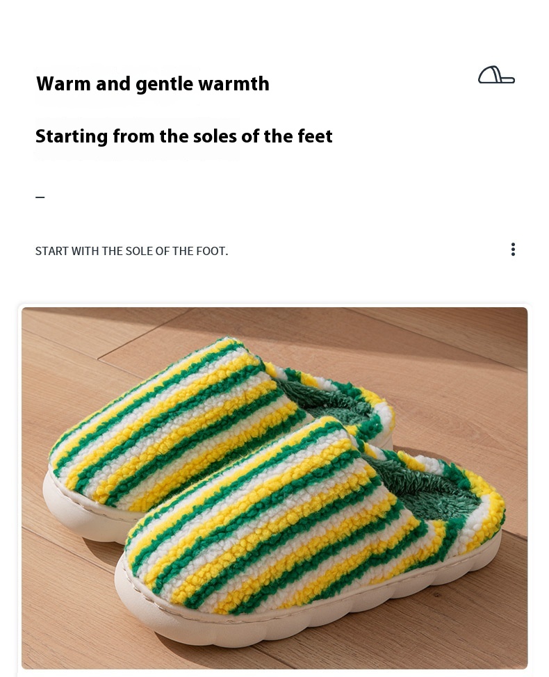 Pantuflas de algodón antideslizantes y cálidas con plataforma.