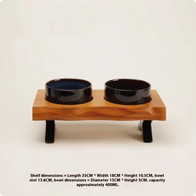 Anti tumble Wooden Frame Ceramic Pet Bowl Average Size - Shop at LoveMi