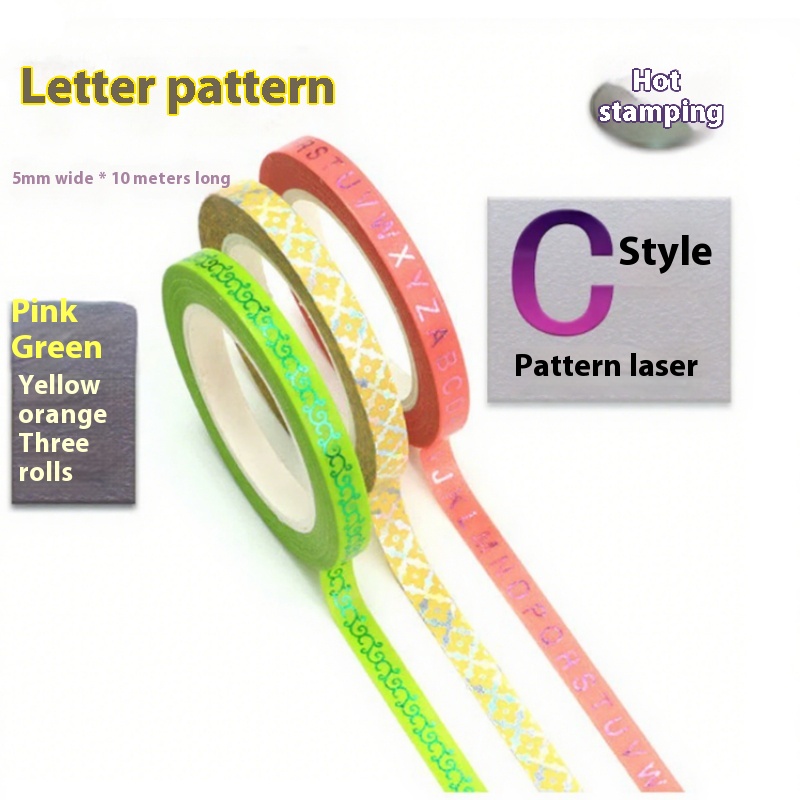 Plaid Packaging Decorative Geometric Pattern Tape Letter Pattern Type C - Shop at LoveMi