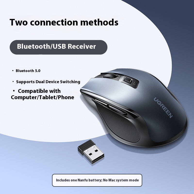 Wireless Bluetooth Mute Size Flashlight Dual-mode Ergonomic Laptop Office Mouse - Image 1